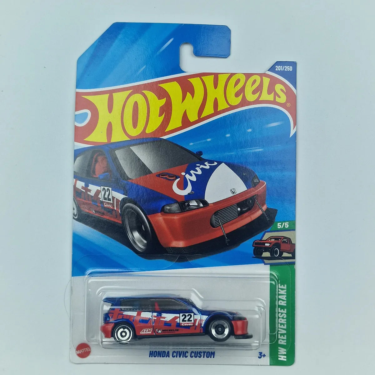 Hot Wheels Honda Civic Custom Red/Blue