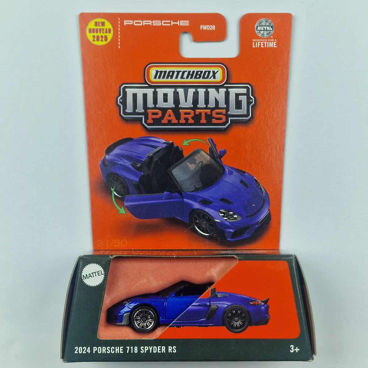 MatchBox Moving Parts 2024 Porsche 718 Spyder TS Blue