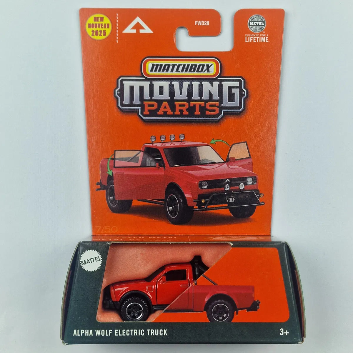MatchBox Moving Parts Alpha Wold Electric Truck Red
