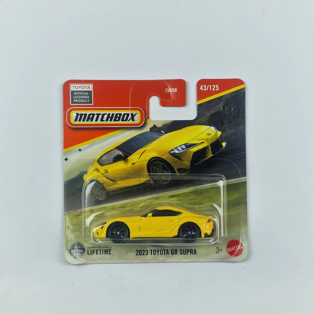 MatchBox 2023 Toyota GR Supra Yellow Short Card