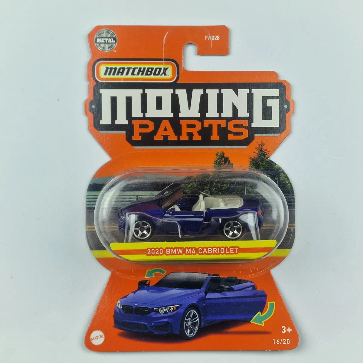 MatchBox Moving Parts 2020 BMW M4 Cabriolet Blue