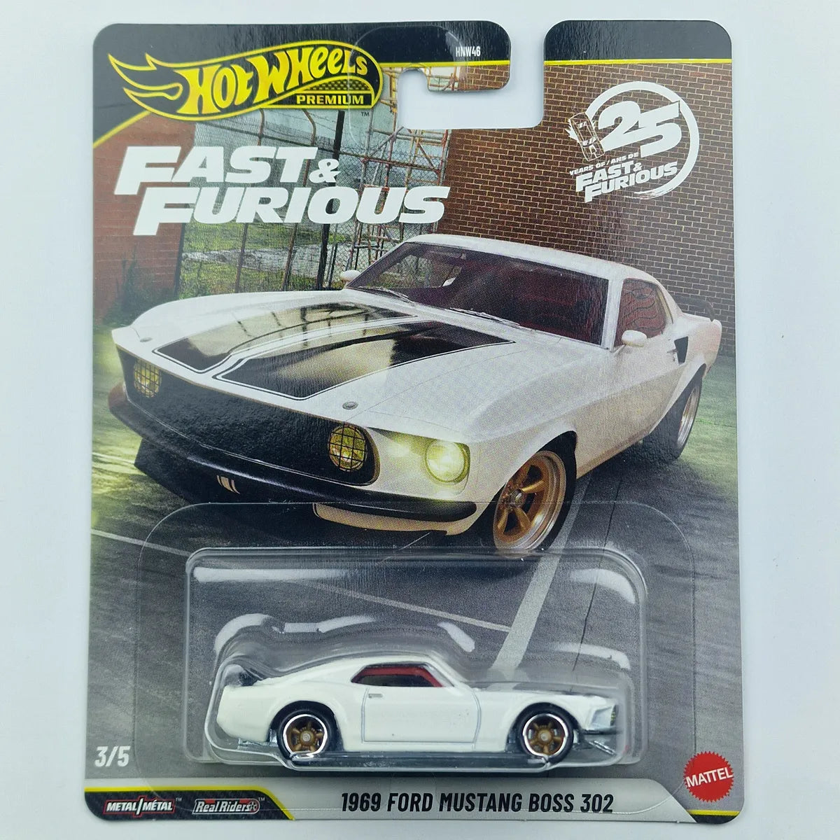Hot Wheels Premium 1969 Ford Mustang Boss 302 White