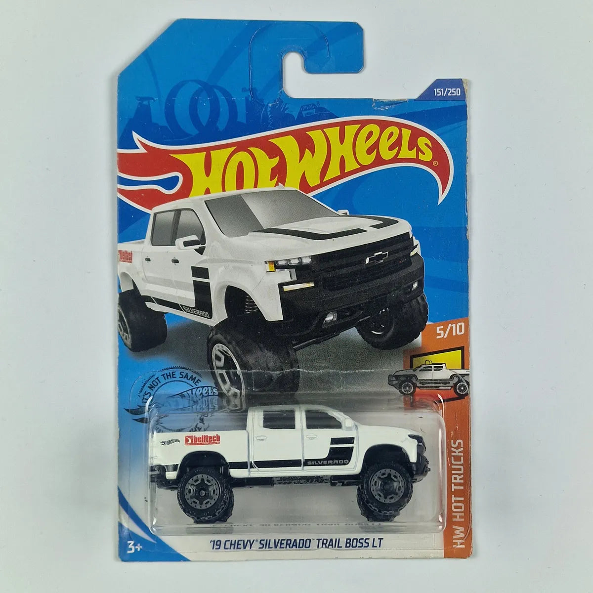 Hot Wheels 19 Chevy Silverado Trail Boss LT White