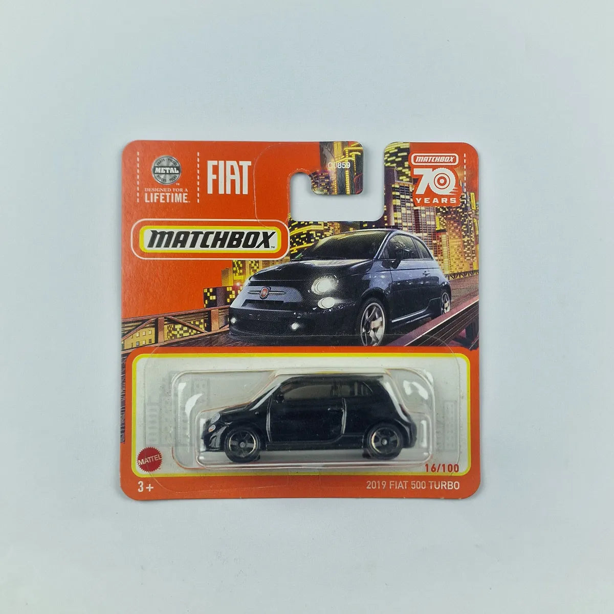 MatchBox 2019 Fiat 500 Turbo Black