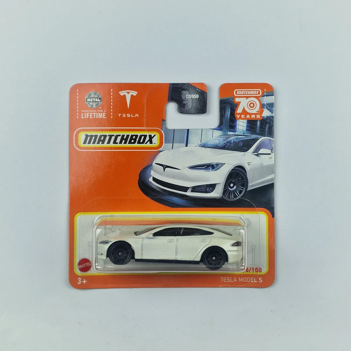 MatchBox Tesla Model S White Short Card