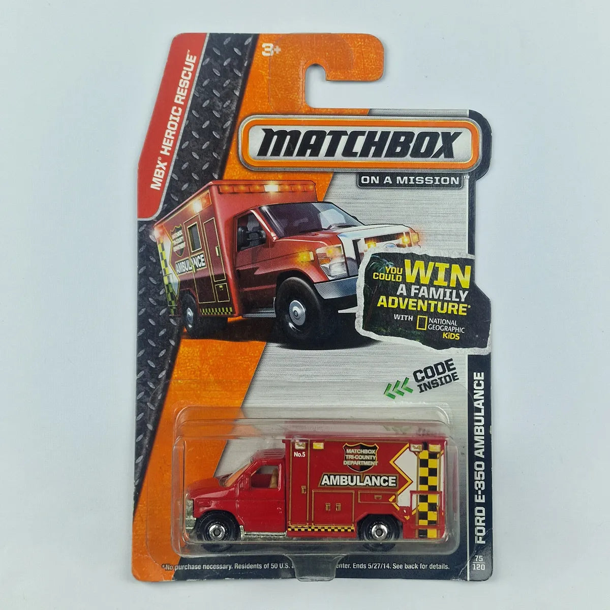 MatchBox Ford E-350 Ambulance Red