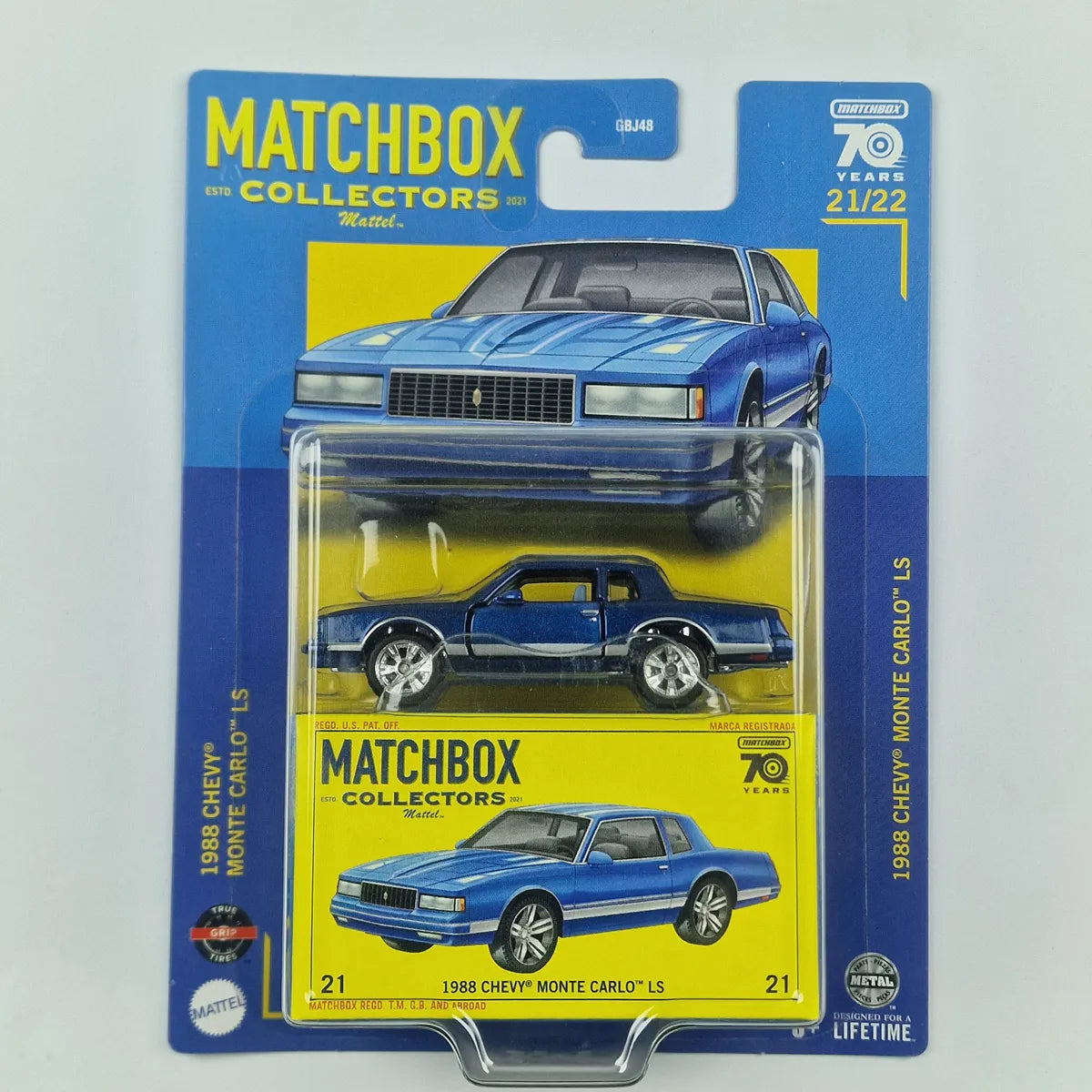 MatchBox Collectors Edition 1988 Chevy Monte Carlo Blue