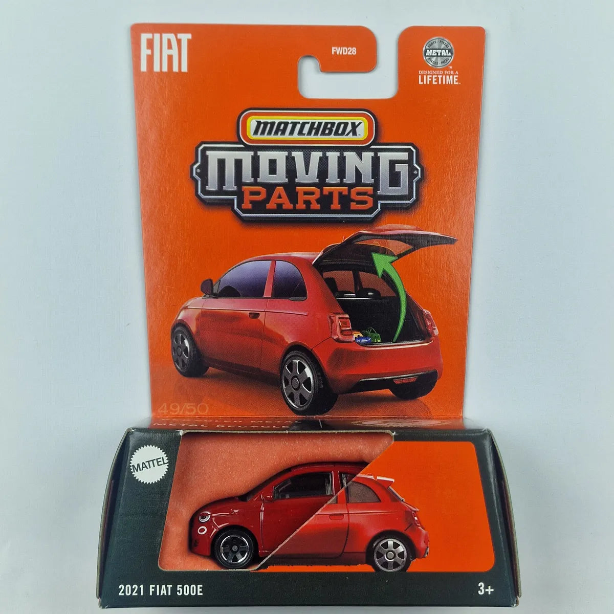 MatchBox Moving Parts 2021 Fiat 500E Red