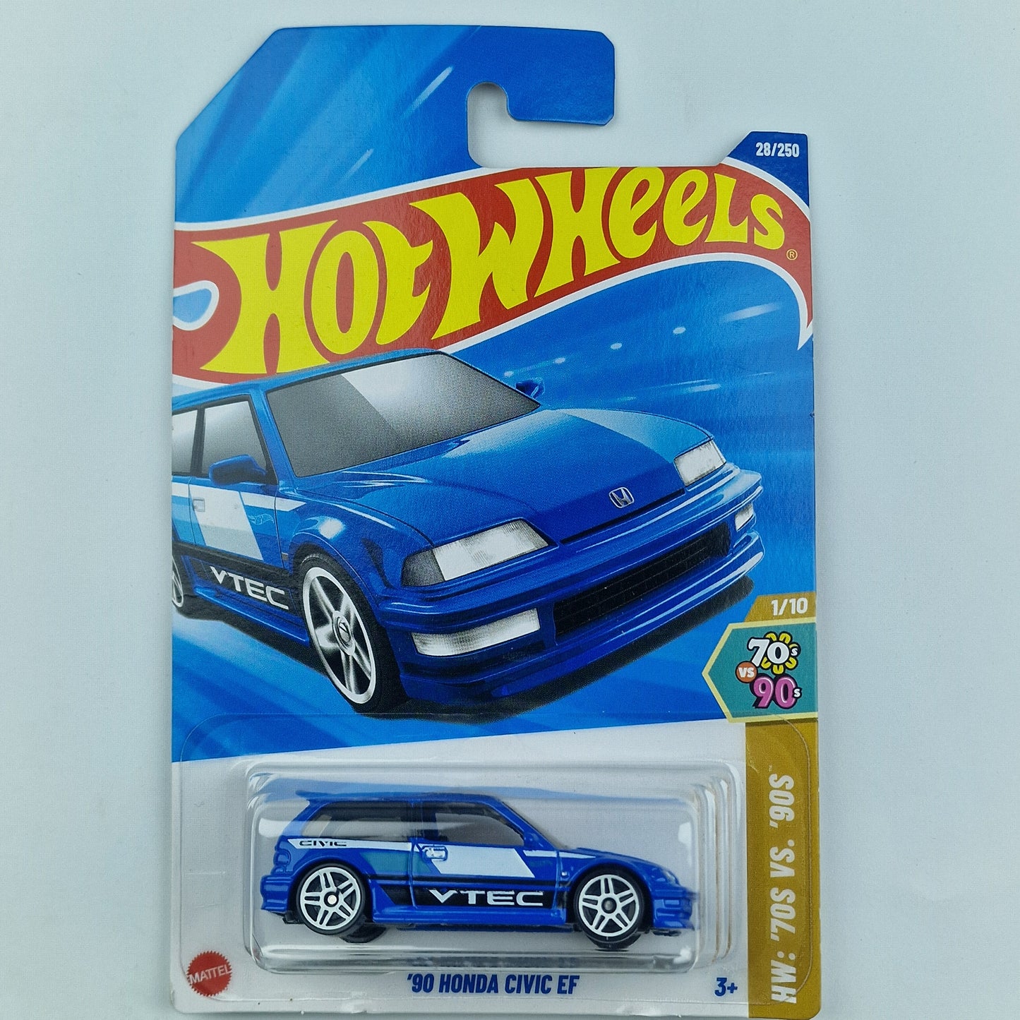 Hot Wheels 90 Honda Civic EF Blue Long Card
