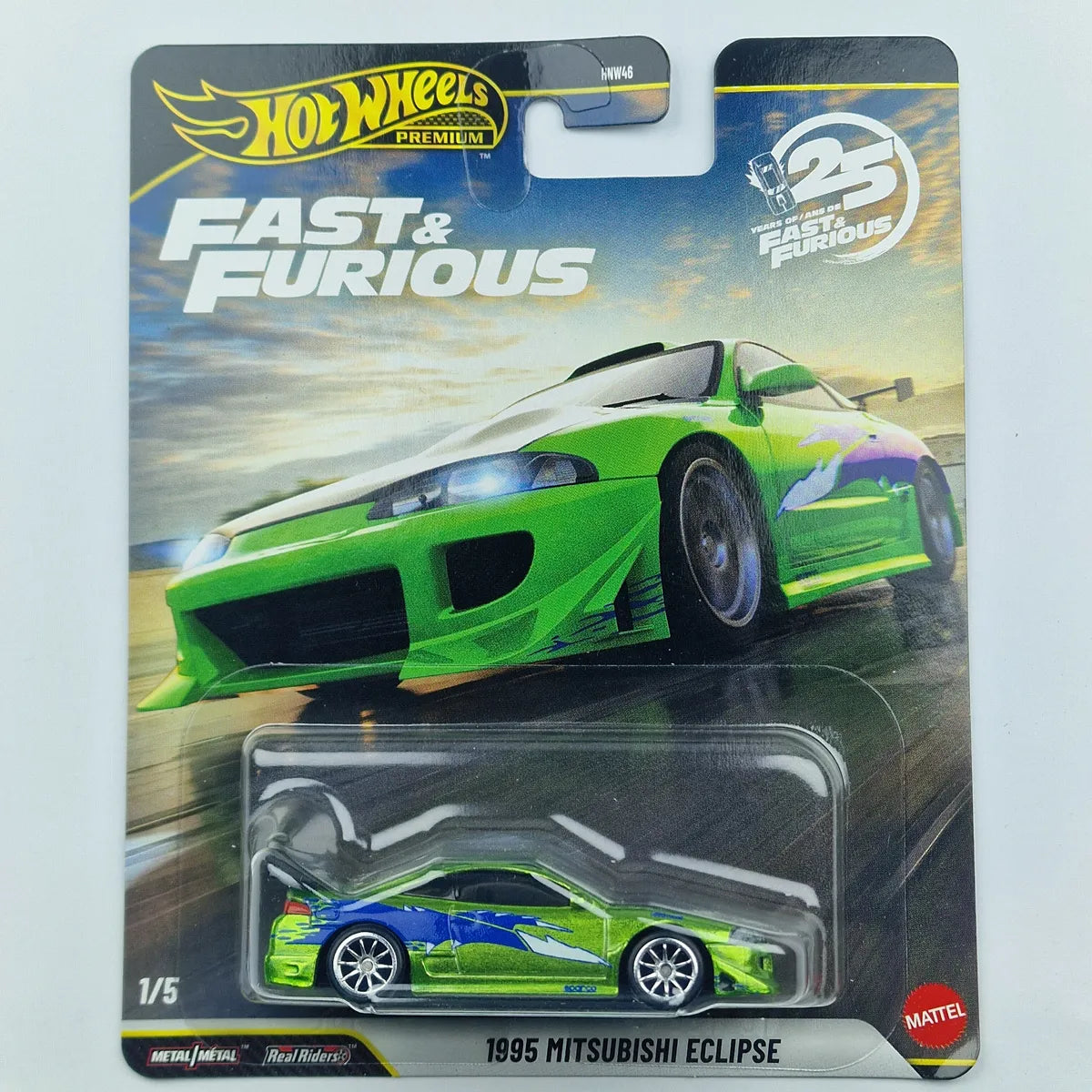 Hot Wheels Premium 1995 Mitsubishi Eclipse Fast and Furious Spectraflame Chase