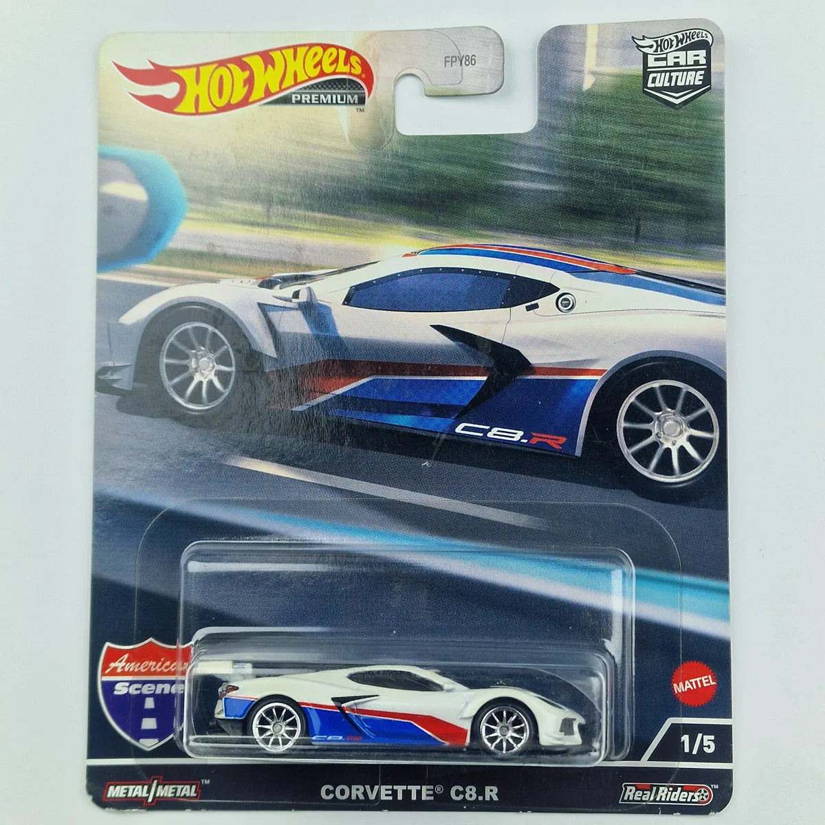 Hot Wheels Premium Corvette C8.R White