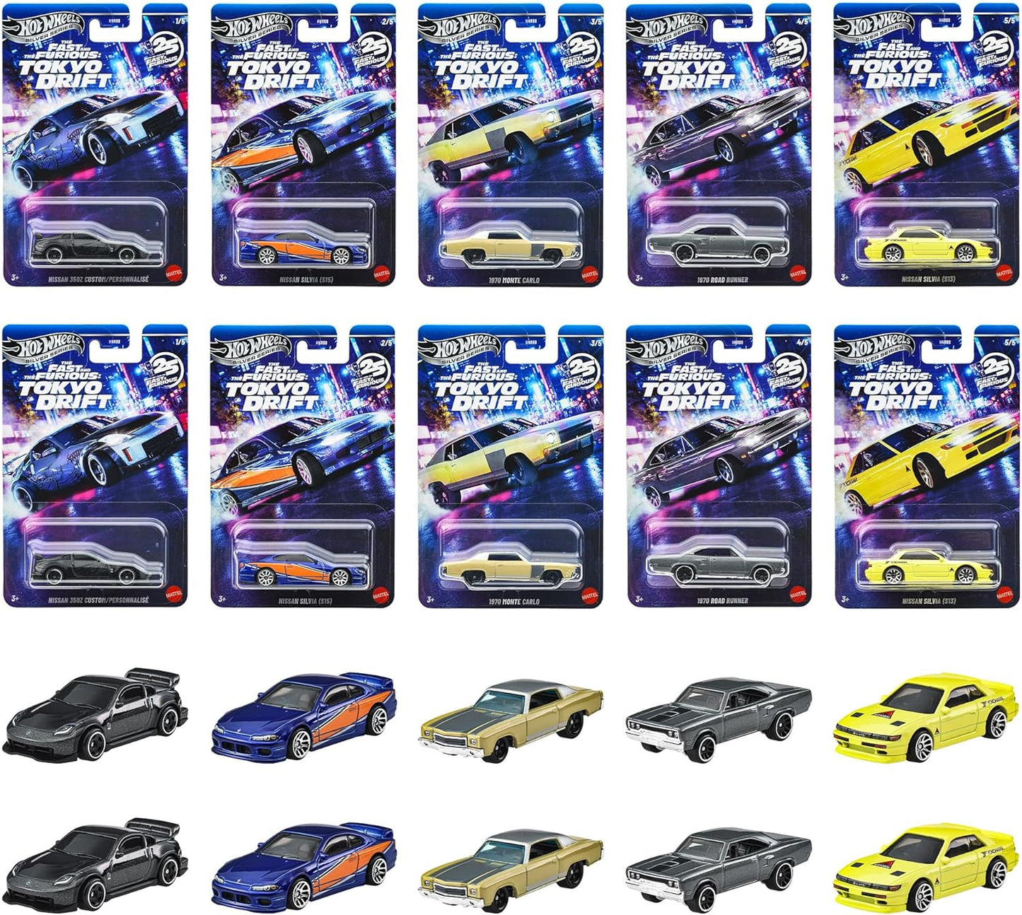 Hot Wheels Silver Series Fast and Furious Tokyo Drift HNR88-986M